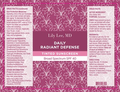 Package Label (Lily Lee Sunscreen Plus Tinted 208)